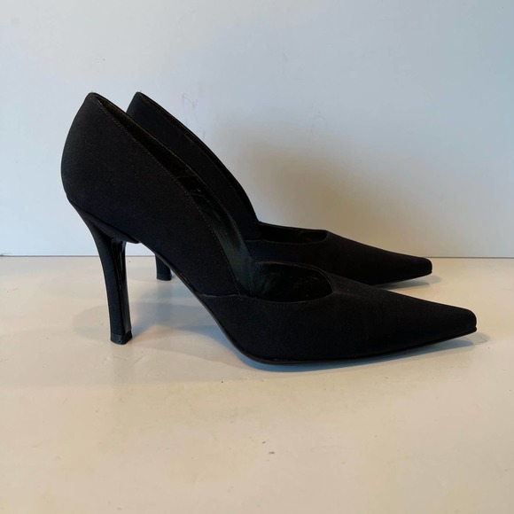 Stuart Weitzman Black Fabric High Heel Pumps Size 6M - Picture 2 of 8
